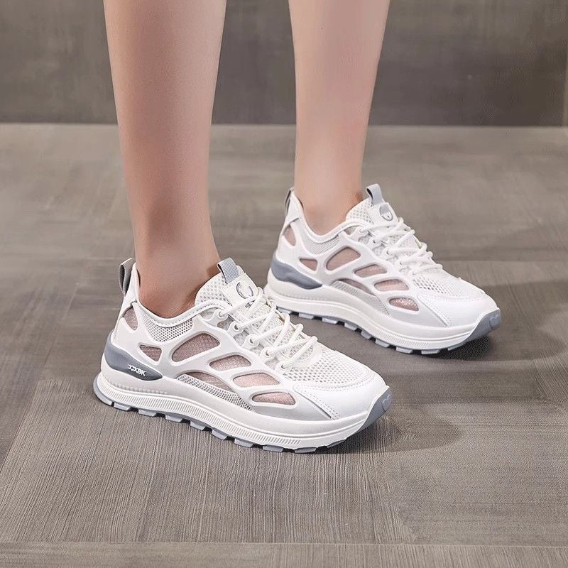 Fashionable Casual Lightweight Sports Running Shoes For Women 2025 Mesh Breathable Color-Blocking Training Shoes - Image 4